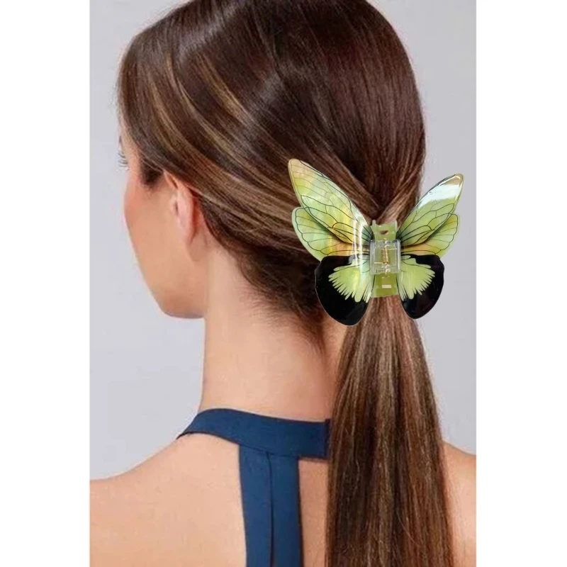 Pinza para mariposa llamativa, accesorio para con Clip garra colorida para mujer