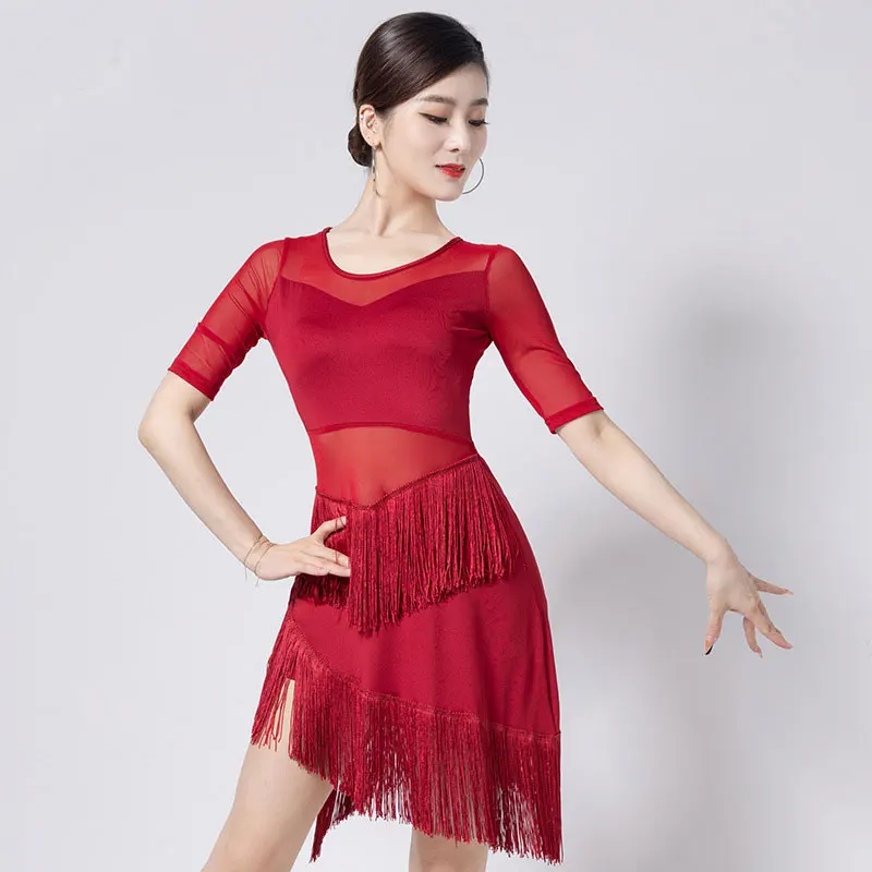 

Tassel Latin Dance Dress for Women Competition Dresses Women Salsa Samba Dress Fringes Stage Performance Costume