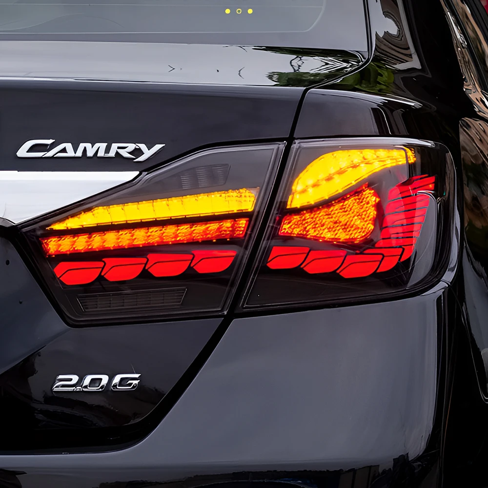 Car Taillight for Toyota Camry 7th 2012-2014 LED Auto Rear Back Lamps Assembly Upgrade Dragon Scale Streamer Accessories