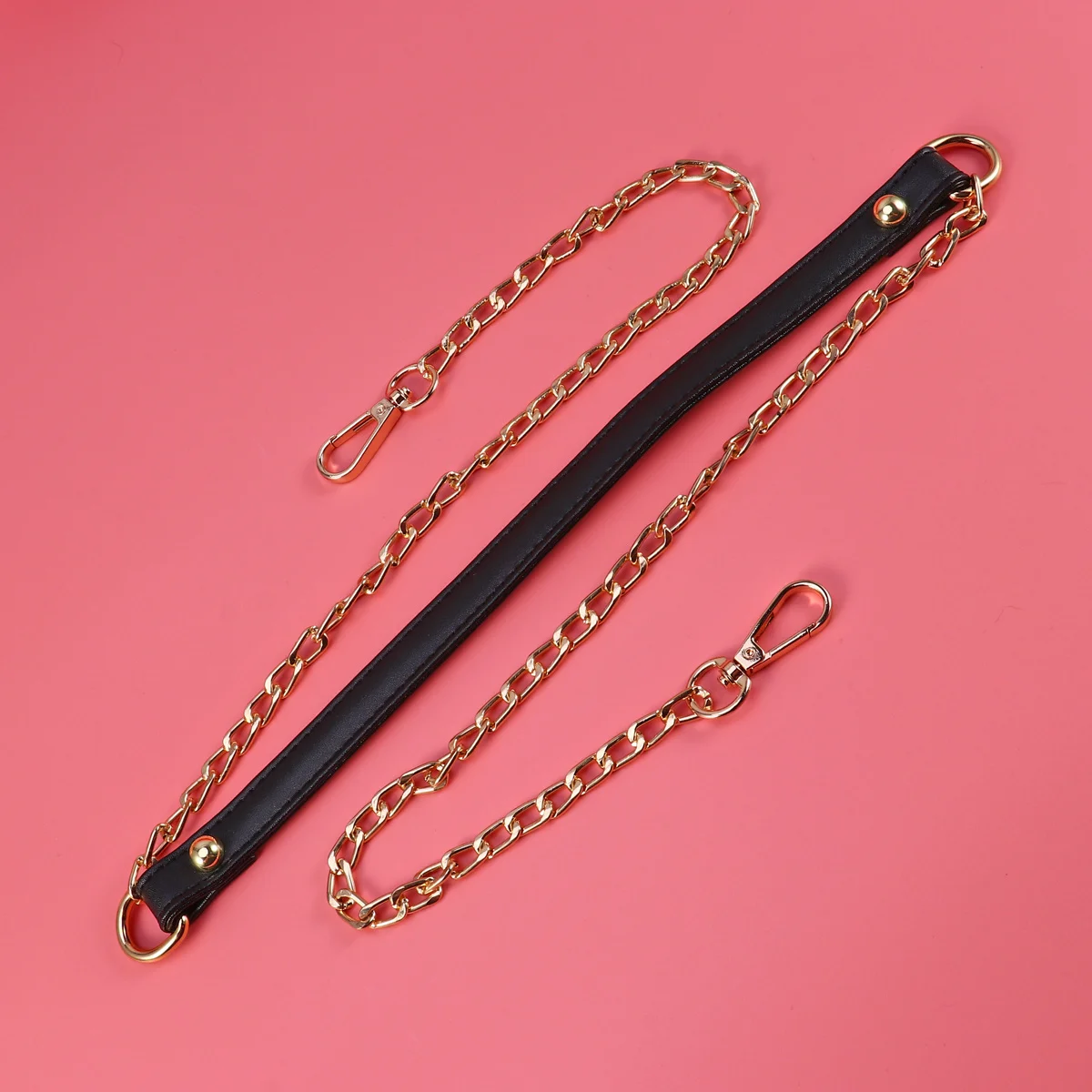 

1Pcs Metal Chain Replacement Strap PU Buckles for Purse Handbag Shoulder Bag Brown Golden Bag Chain Metal Purse Strap