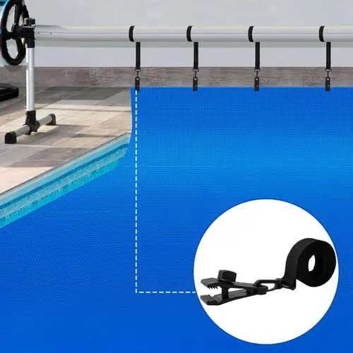 Imagen 1 del producto Juego de abrazaderas de cubierta Solar, Kit de fijación de carrete de cubierta de piscina Universal para piscinas enterradas, correas de manta Solar, juego de Clips ajustables