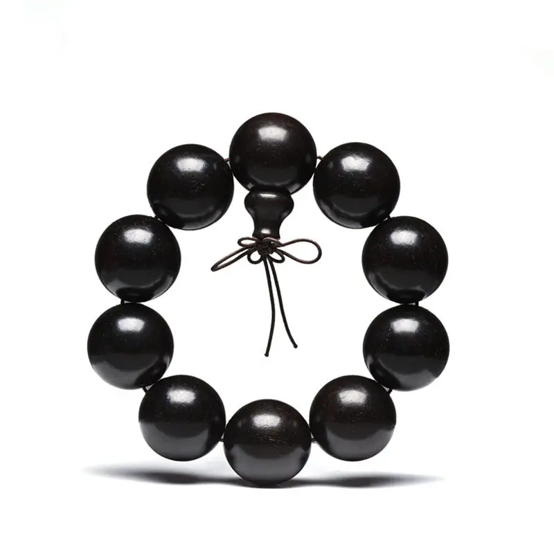 

Nautral Ebony Bracelet for Big Man Buddhist Black Sandalwood Hand Mala 25mm 30mm BRO799