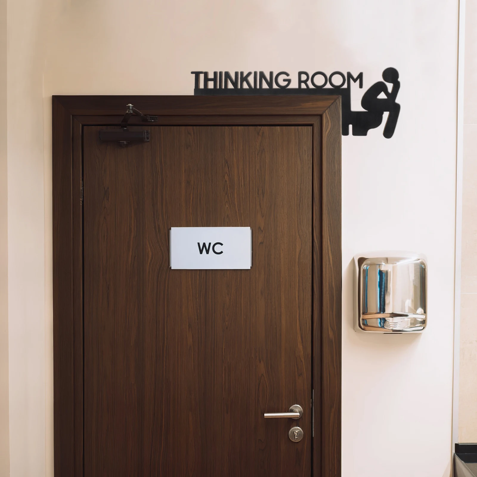 

Wooden Bathroom Door Sign Rustic Wall Art Home Decor Unique Craftsmanship DIY Design Durable Material Versatile Style Easy