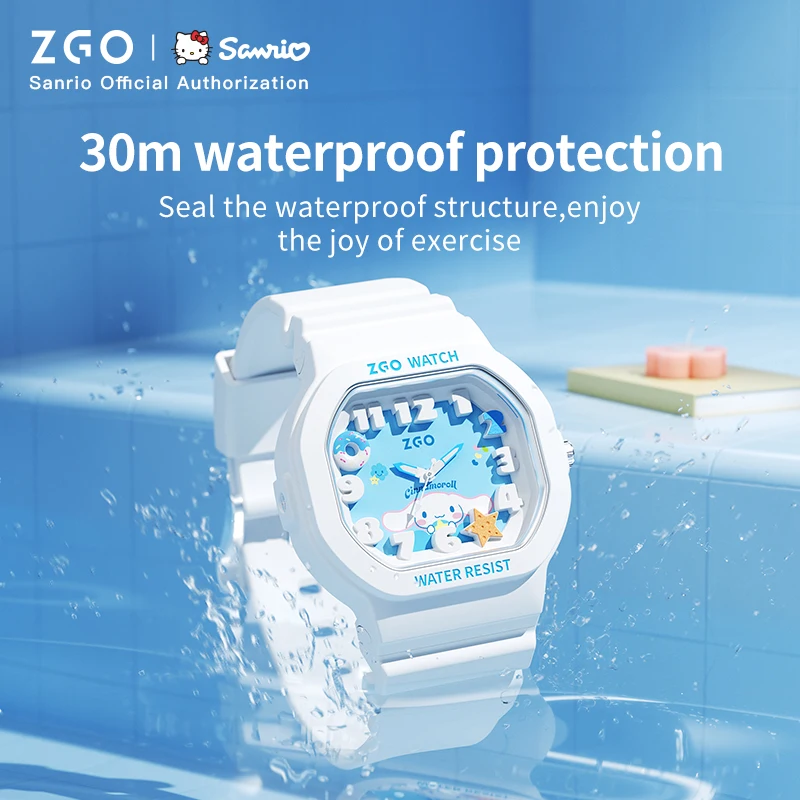 ZGO x Cinnamoroll watch for kids girl waterproof Sports Small square Watch gift 357