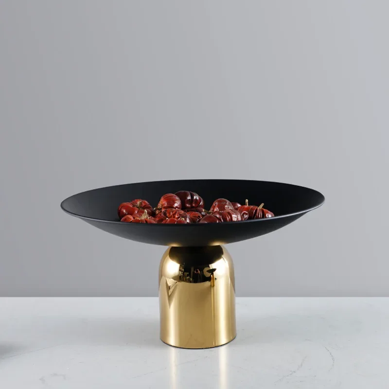 Metal Base Circular Resin Fruit Tray, Candy, Jewelry Storage Tray, Living Room Desktop Storage Tray, Home Decoration
