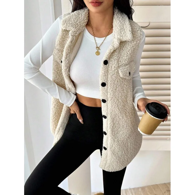 

Lamb Fur Vest Jacket Women's Fashion Spring 2026 Inner Wear Regular Length Other Material 100% Similar to Mall Items