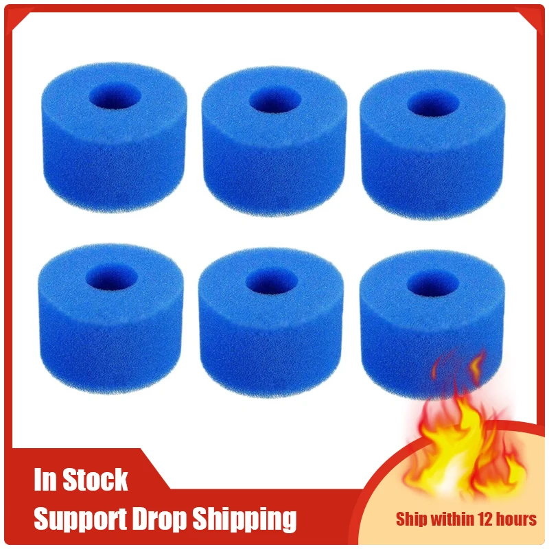 

6Pcs for Intex Pure Spa Reusable Washable Foam Hot Tub Filter Cartridge S1 Type