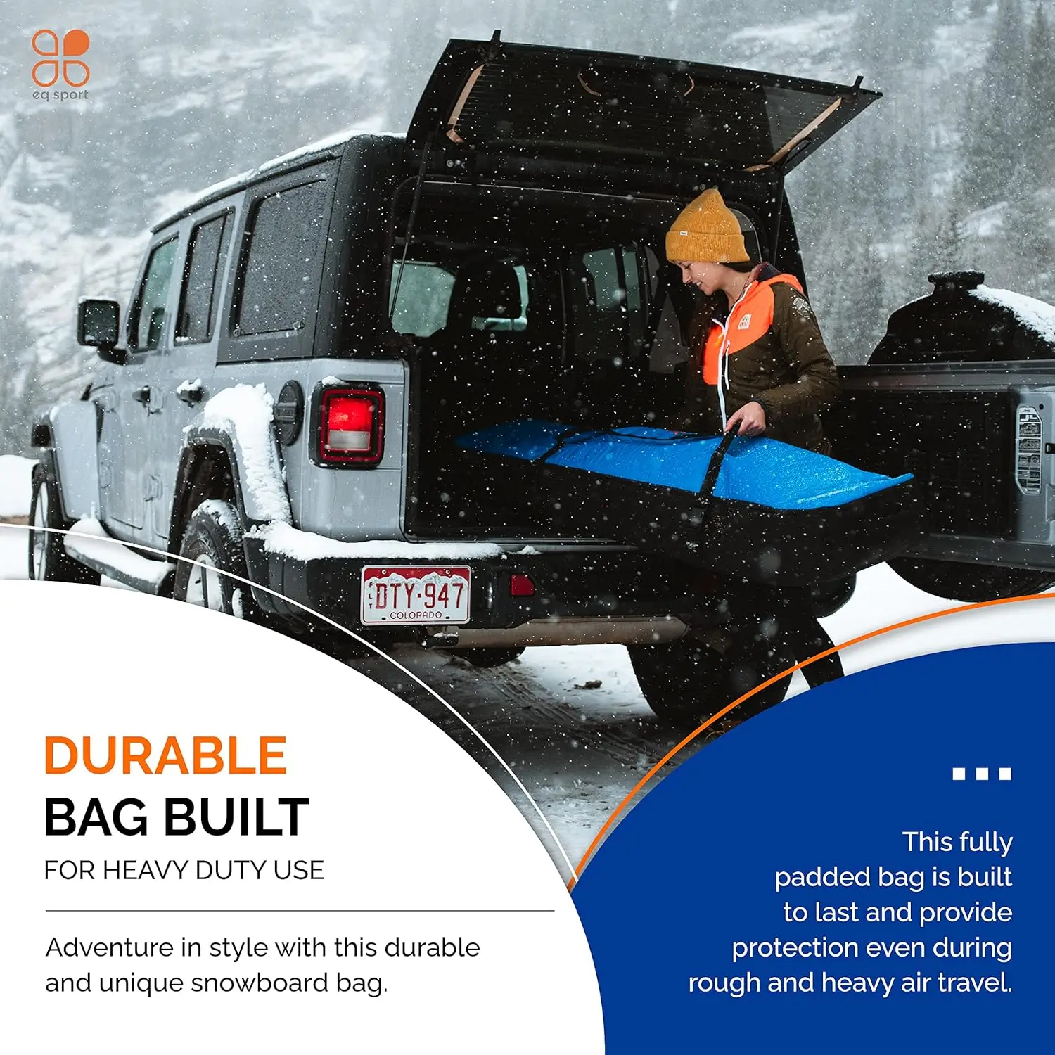 Rolling Snowboard Bag com rodas, totalmente acolchoado, durável e impermeável, Air Tra