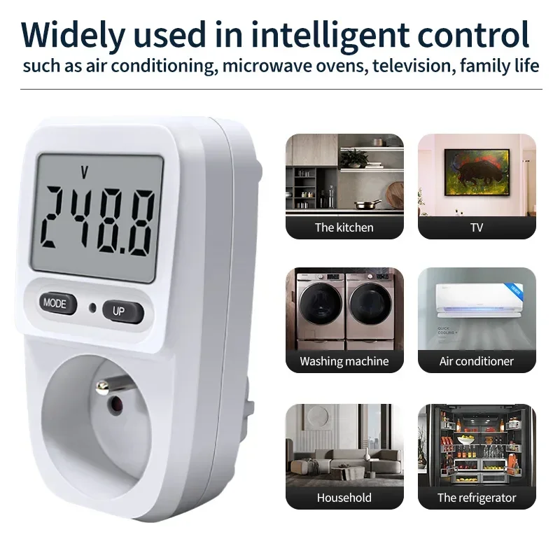 Imagem -04 - Medidor de Potência de Eletricidade Lcd Wattmeter Tomada de Energia Testador Elétrico Tomada de Medição Analisador eu fr 220v