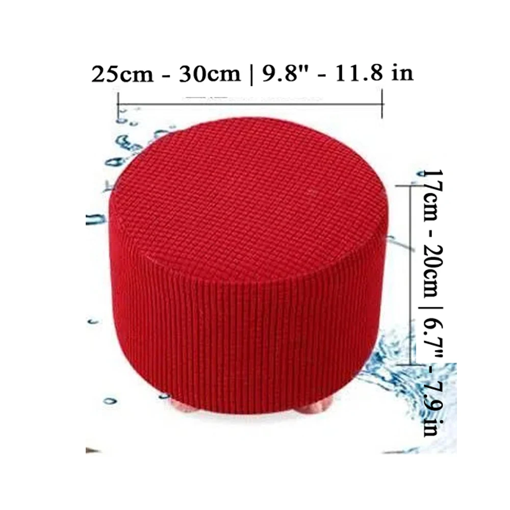 Thick Round Stool Covers Solid Color Round Seat Covers Stool Protector Stretch Seat Case Footstool Slipcover for Home Living