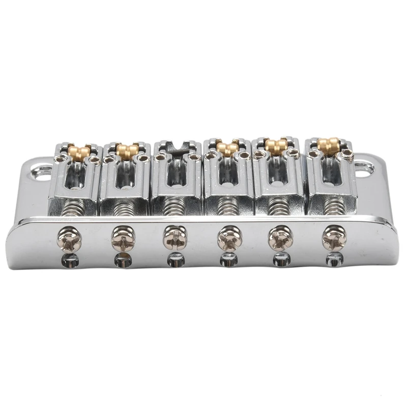 【MONDAY】Hardtail Guitar Bridge Body Through for 6 String Electric Parts Silver