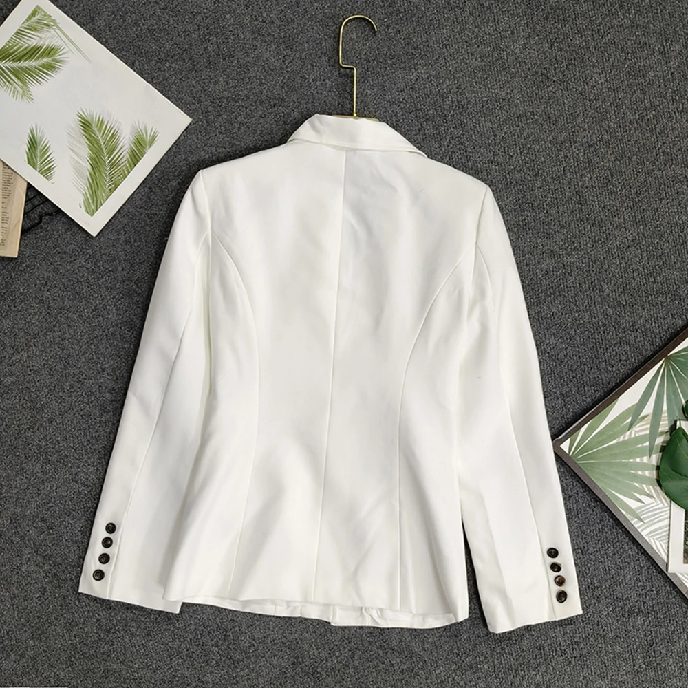 TWOTWINSTYLE Solid Casual Slim Jackets For Women V Neck Long Sleeve Spliced Button Autumn Temperament Blazers Female KJA8A1327