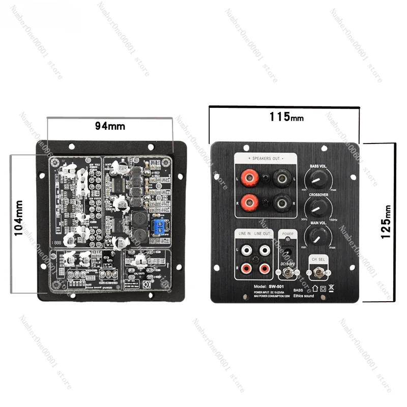 Subwoofer Amplifier Board, Digital Amplifier Board TPA3118 with Independent 2.0 Output