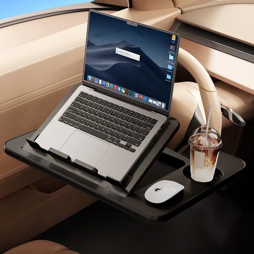 Hipacool-soporte de escritorio portátil para ordenador portátil, escritorio plegable para volante de coche, bandeja ajustable, mesa para trabajar