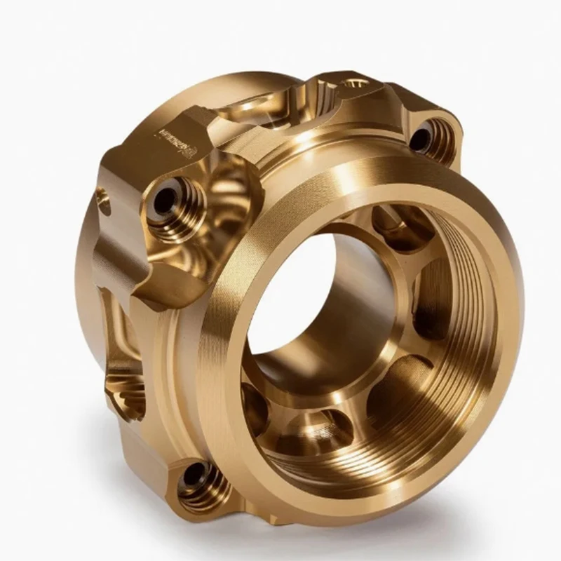 

Custom CNC Machining Services for Brass and Stainless Steel Parts Bronze Material with Threaded Hole Circular Component