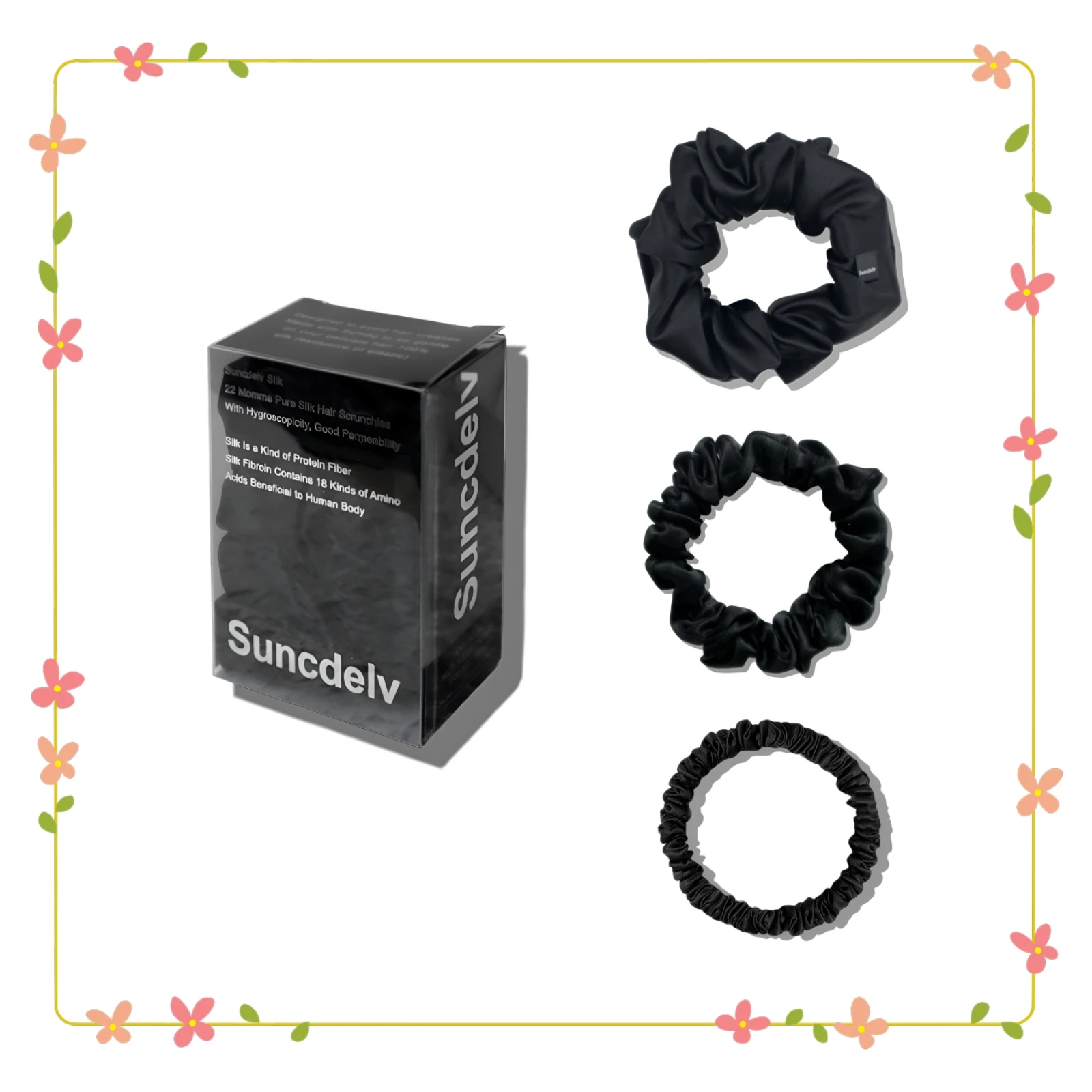 مجموعة 3 قطع من ربطات الشعر المصنوعة من الحرير الخالص بنسبة 100%، وسمك 22 أمي، وأربطة شعر عالية الجودة، بما في ذلك ثلاثة عرضات من 1 سم/2 سم/3 سم. #6