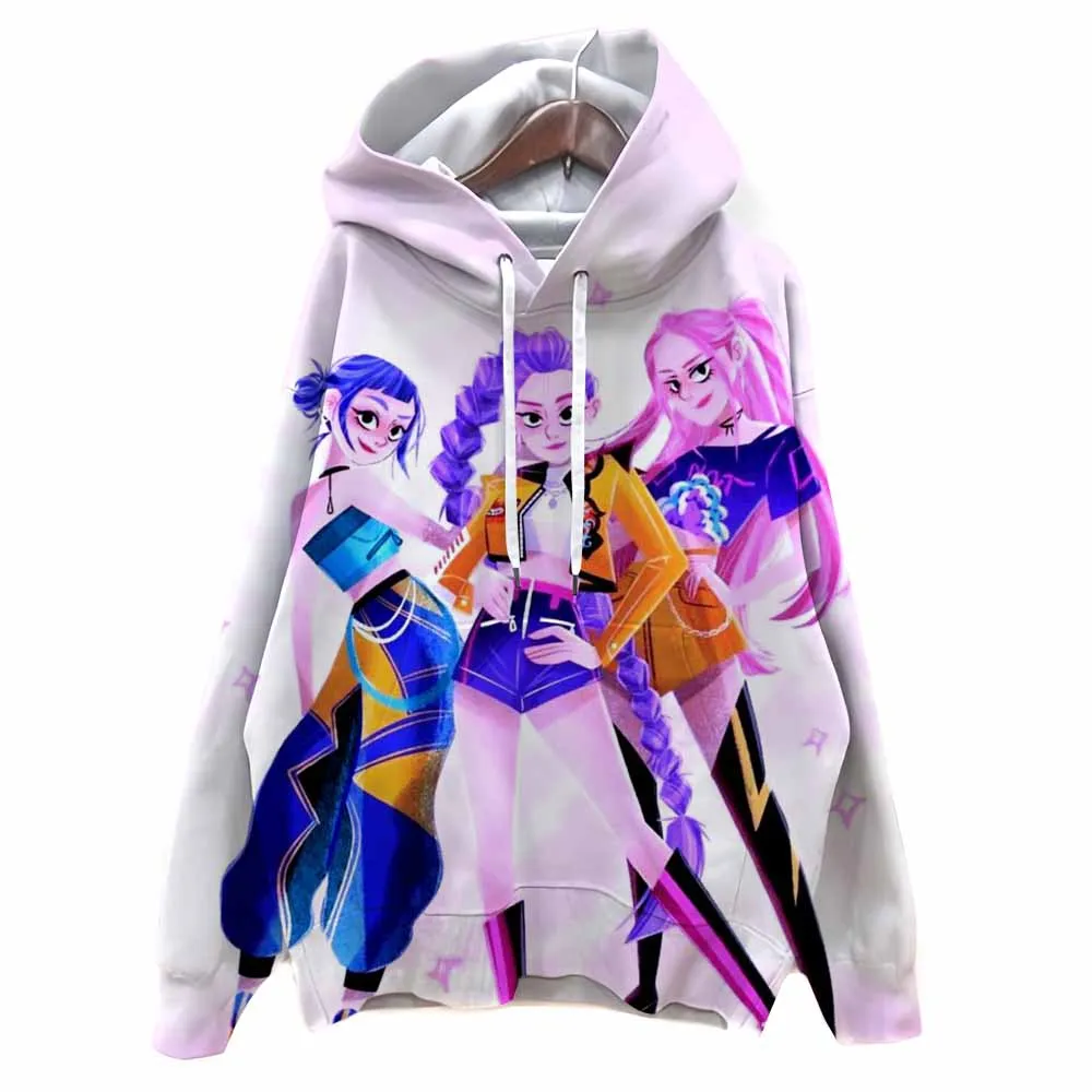 ريترو هنتركس Kpop الساحرة هانت مطبوعة المرأة هوديس كل مباراة كاريكاتير هودي ملابس كاجوال الشارع الهيب هوب البلوز امرأة
