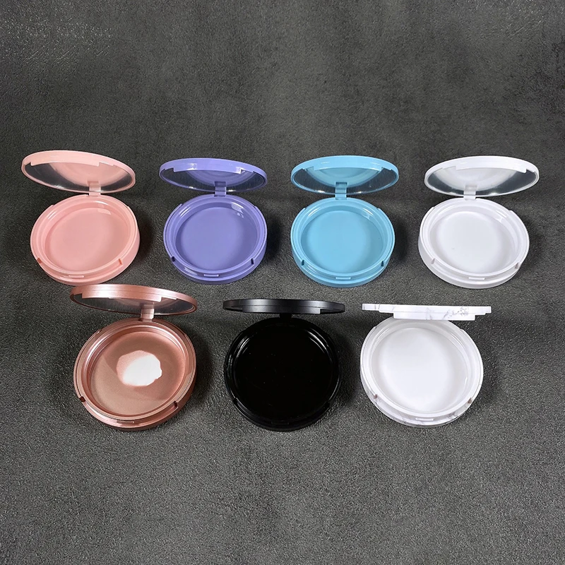 Rouge Box Portable Empty Compact Powder Container Makeup Packaging High Light Powder Compact DIY Blush Box With Mirror