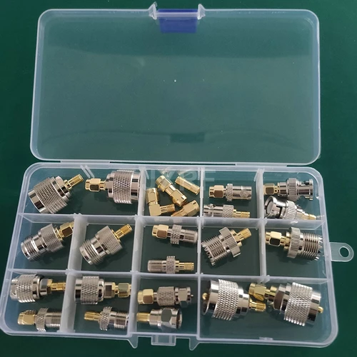 JXRF SMA BNC UHF a SMA SMB MCX MMCX BNC TNC UHF N F tipo SO239 PL259 RF Coaxial adaptador conector combinación 4 piezas