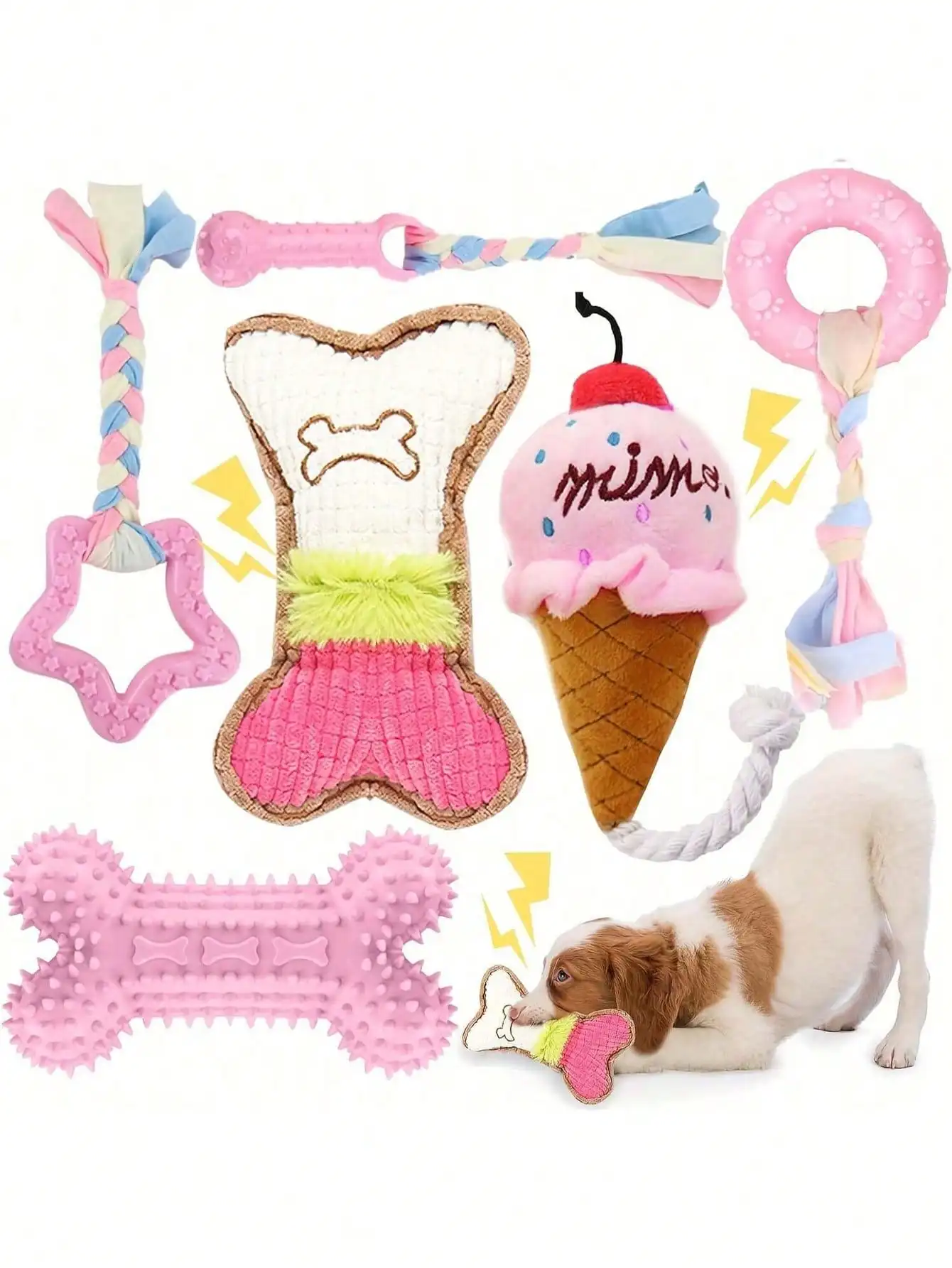 

1/2/3/6pcs Cute Squeaky Dog Toys, Plush Filled Chew Toys, Rubber Chew Toys Suitable For Small & Medium Dogs, With Squeaker, Suitable For Puppies. Squeaky Chew Toys With Sound Paper, Cute Cartoon Plush Dog Toy Set, Pet Chewing Sound Toys, Durable Soft Mate