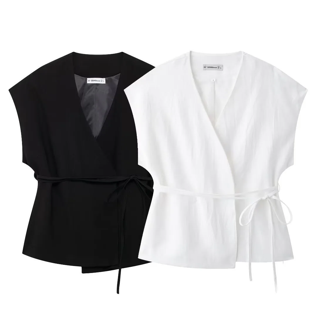 

Chinese Traditional Clothes Women'S Tank Tops Sleeveless Tang Suit Tops Kimono Cardigan Solid Vintage Hanfu Vest Wide Leg Pants