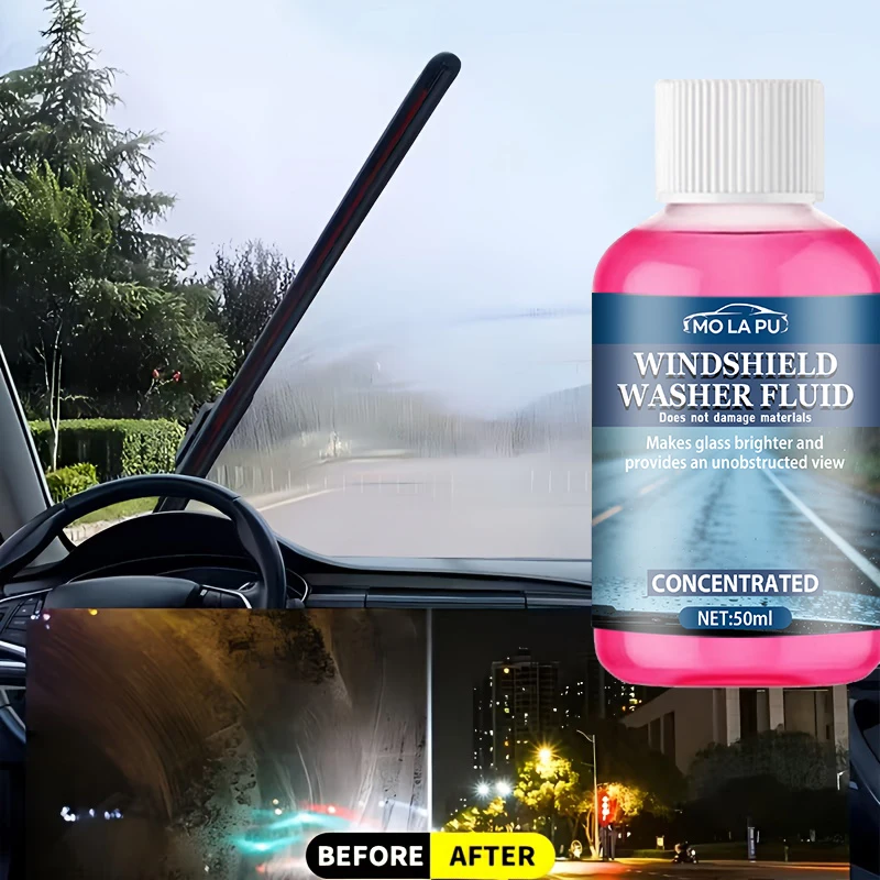 Concentrated Car Glass Coating Waterproof Windshield Wiper Fluid - Concentrated Windshield Water Formula for Clear Visibility - Antifreeze Protection for Winter - Keeps Surfaces Smooth - Safer Winter Driving