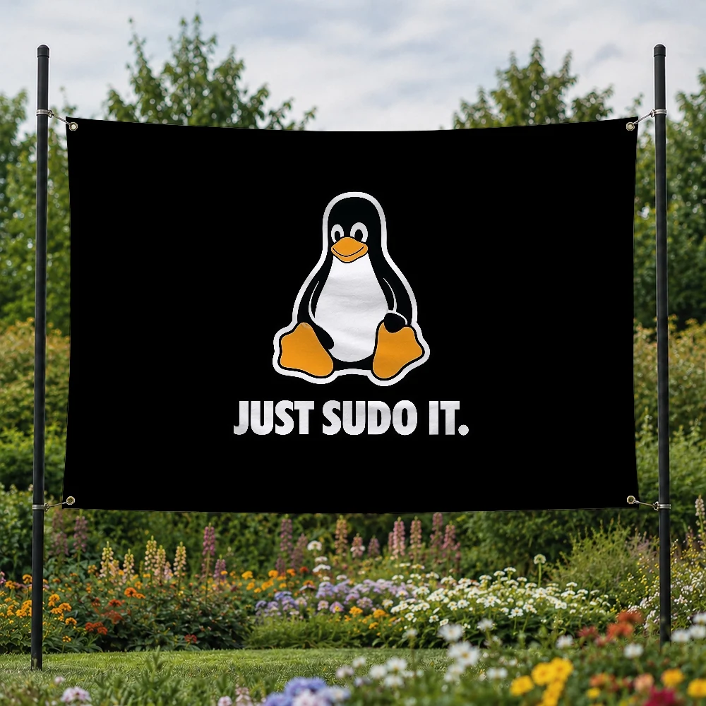 linux Operating System Outdoor Flag for Home Camping Party Club Decor Garden Yard Wall Hanging Banner