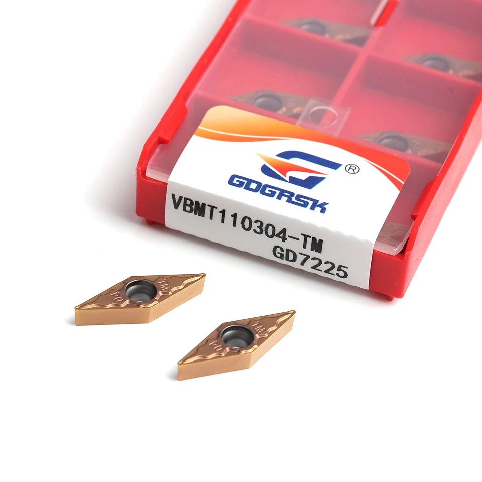 Imagem -02 - tm Gd7225 Vcmt110308 tm Gd8125 Original Cnc Torno Ferramenta de Torneamento Carboneto Aço Inoxidável Inserção Alta Qualidade 10 Peças Vbmt110304