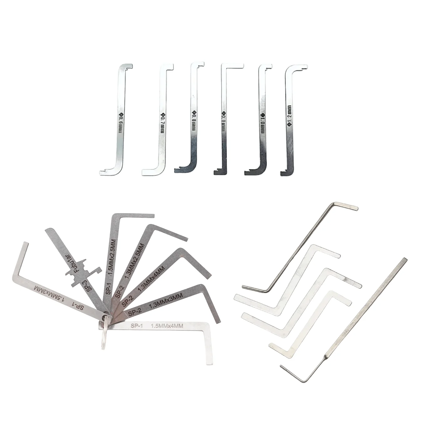 practical locksmith tool 6 pieces / kit replacement turning tool / double head tension wrench tool