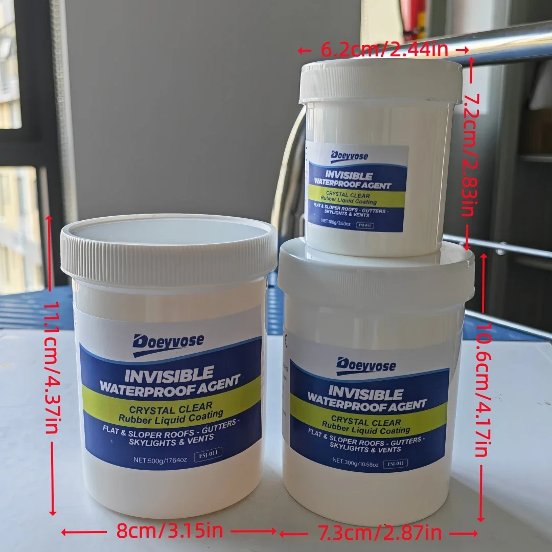 500g/300g/100g Invisible Transparent Waterproof Sealant Anti-Leak Repair Glue With Brush For Roof Bathroom