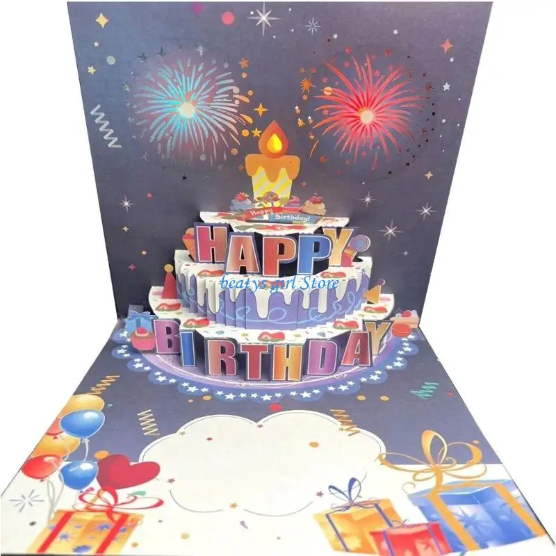 

C7AB Birthday Greeting Card With Music Light For Women Men Kid Friend Birthday