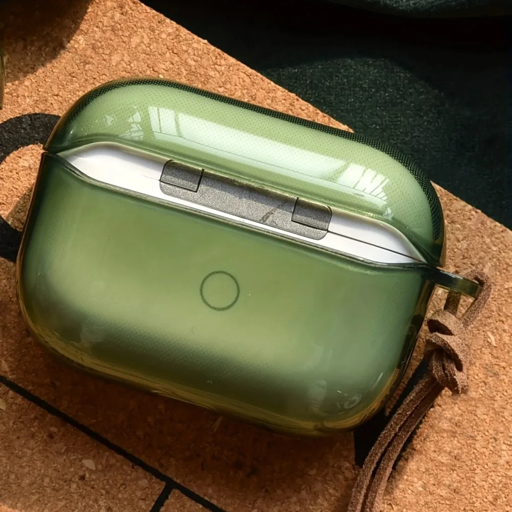 حافظة سماعة أذن شفافة وطازجة باللون الأخضر لأجهزة Apple AirPods 4 3 2 1 حافظات سماعات الأذن لأجهزة AirPods Pro 2 Pro غطاء حماية ناعم