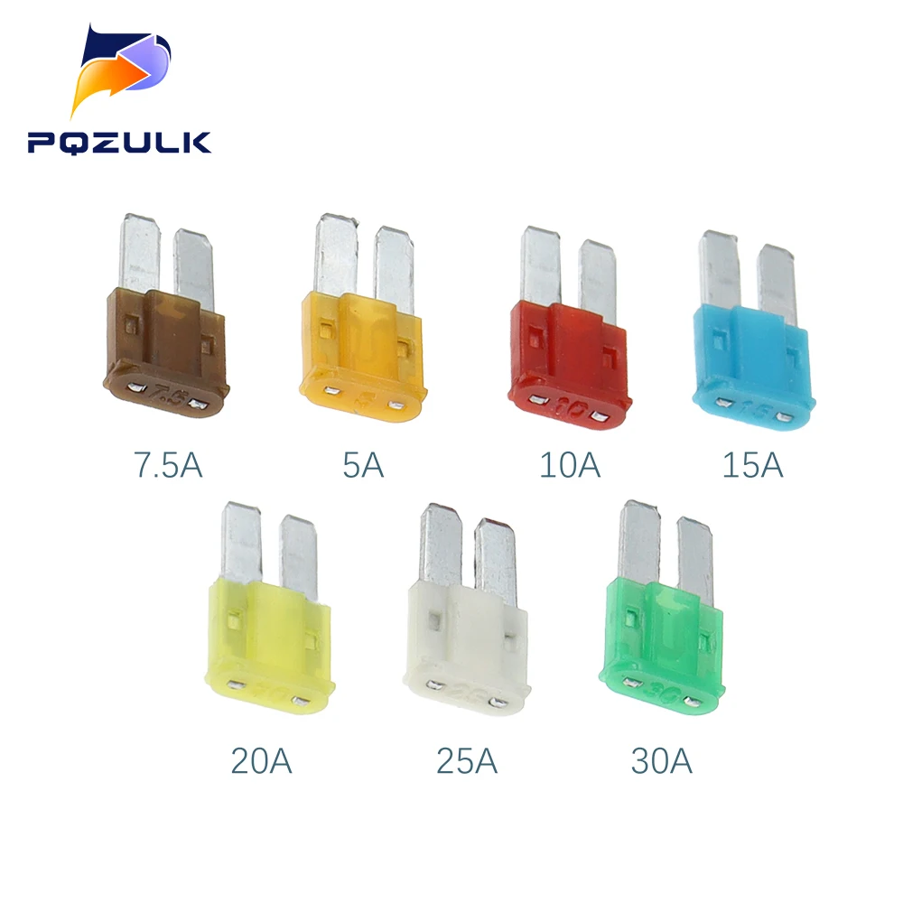 10PCS 5A 7.5A 10A 20A 25A 30A AMP Micro 2 Long Leg Fuse 9mmx15.5mm Mini M2 Long Foot Automobile Fuse Insert