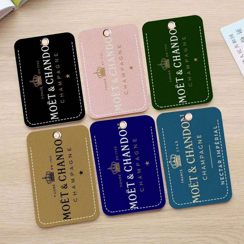 

French Champagne Brand Moet & Chandon Card Holders Student ID Card Protective Cover Cases Student Campus Access Cards Key Chain
