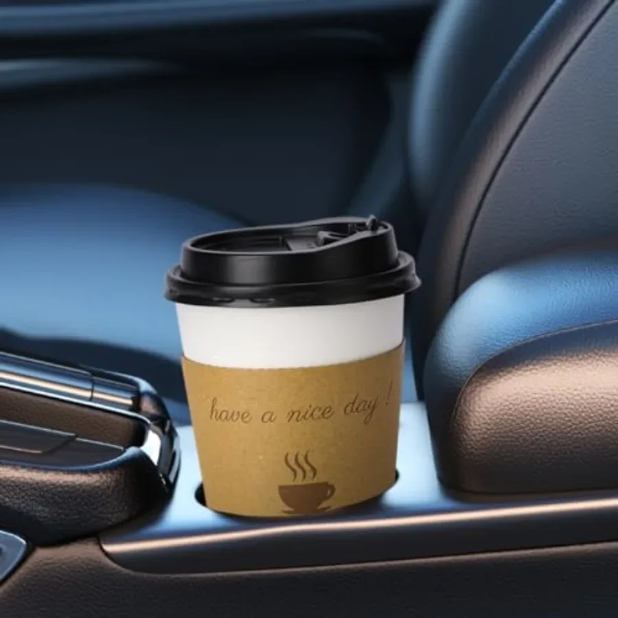 To Go Coffee Cups for Home Office Cafes and Party: 500-pack 12 oz disposable cups with lids white food-grade PP plastic leak-pr view 6