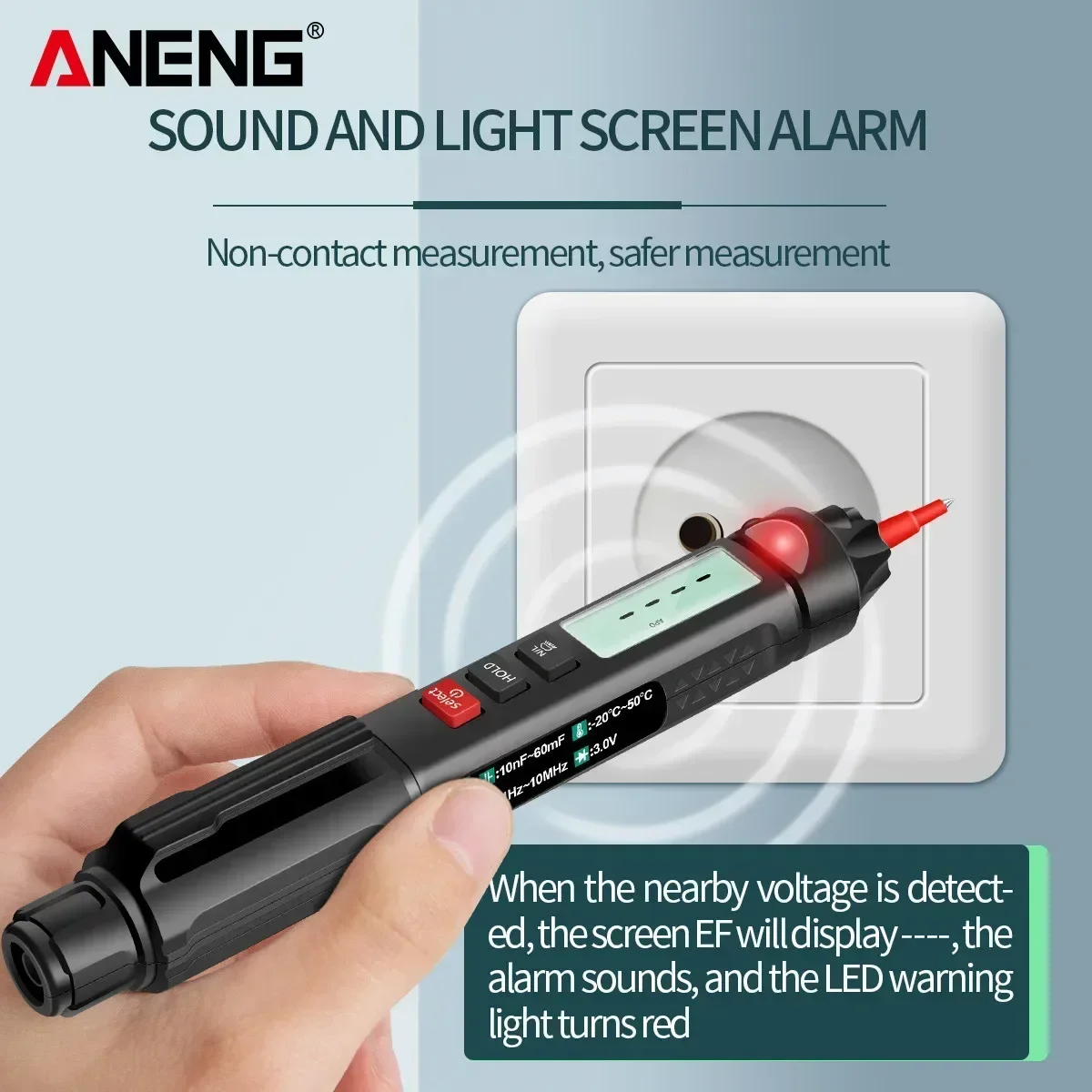 Digital Multimeter Pen Tester ANENG A3007 6000 Counts AC/DC Voltage Resistance Removable Metal Pen Tip Electrician Repair Tools