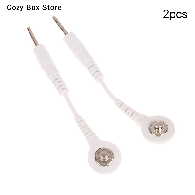 [ZY]2PCS Electrode Lead Wire Connecting Cables Plug 2.0mm Snap 3.5mm Male Connector Cable Use Tens/EMS Massage Machine Device