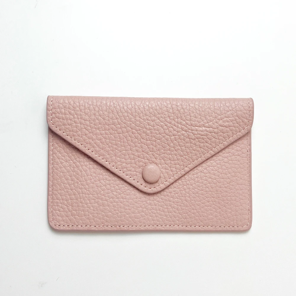 Personalisierte Buchstaben, echtes Rindsleder, ultradünnes Kartenetui für Damen, kurzer Umschlag für Damen, Damen-Geldbörse – Detail 19