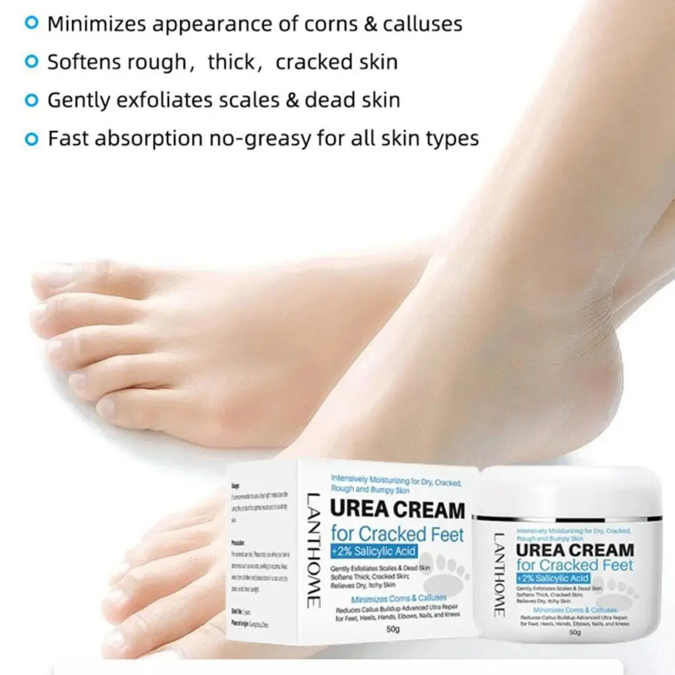 50g Foot Urea Cream Scrub Exfoliating Cream Heal Cracked Feet Hand Repair Removal Skin Care Cream