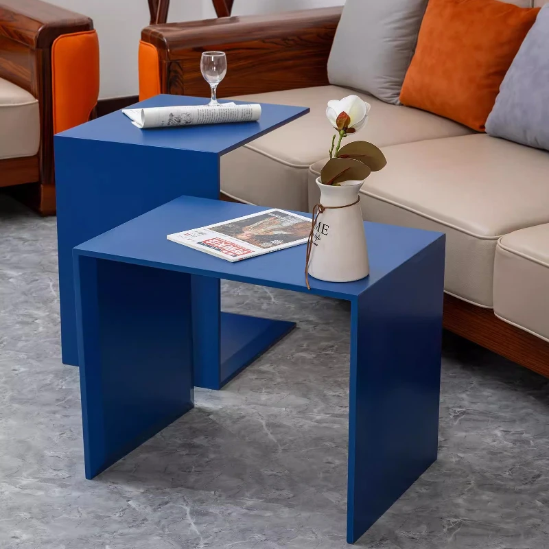 Modern Scandinavian Klein Blue End Table Small Space Bedroom Laptop Desk Luxury Sofa Side Table Living Room Coffee Tables