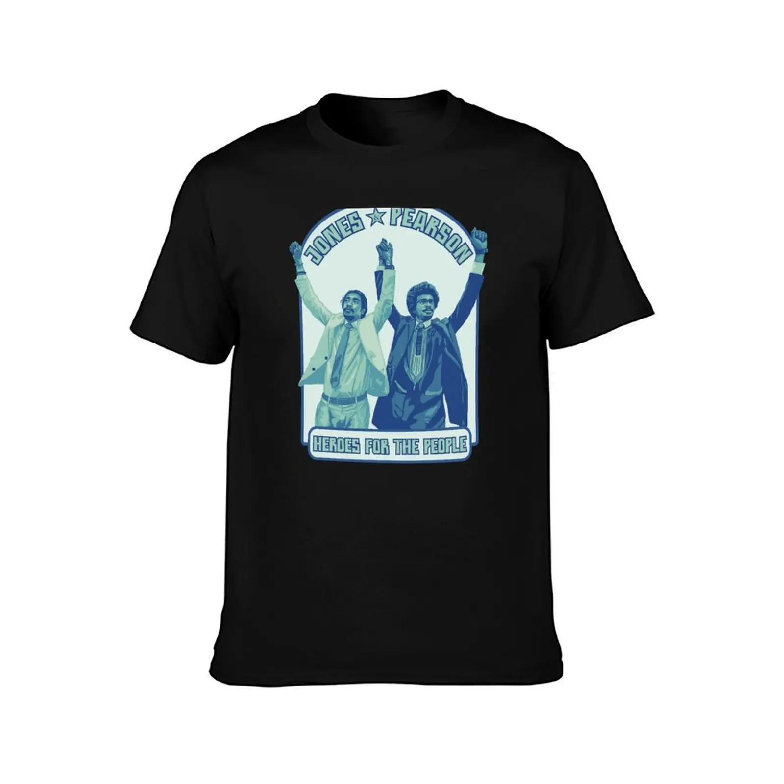 Jones & Pearson - Heroes For The People T-Shirt, Summer Casual Cotton Tee, Oversized Streetwear Tops, Vintage Graphic Print