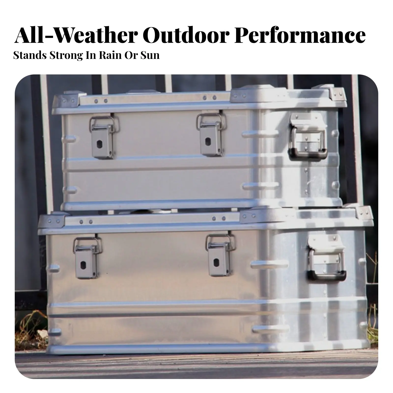 

Lidded Storage Trunk Waterpvehicle Top Latching Aluminum Case Large Capacity Multi-Functional for Campers, Motorists, Camping