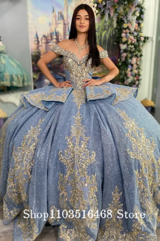 

Роскошное платье принцессы Quinceanera с кристаллами, украшенное сильно вышитым галстуком-бабочкой, платье для выпускного вечера по индивидуальному заказу