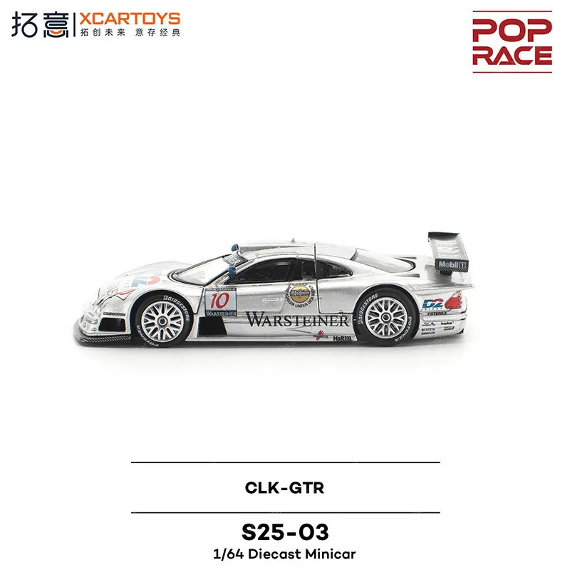 (Pre-sale) XCARTOYS POPRACE Mercedes-Benz CLK-GTR supercar miniature 1/64 alloy rally racing model, a toy for boys view 4