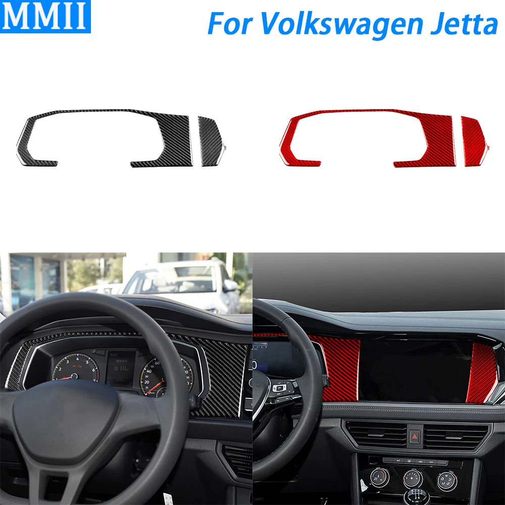 

For Volkswagen Jetta 2019-2023 Carbon Fiber Center Console Dashboard Speedometer Panel Cover Car Interior Accessories Sticker