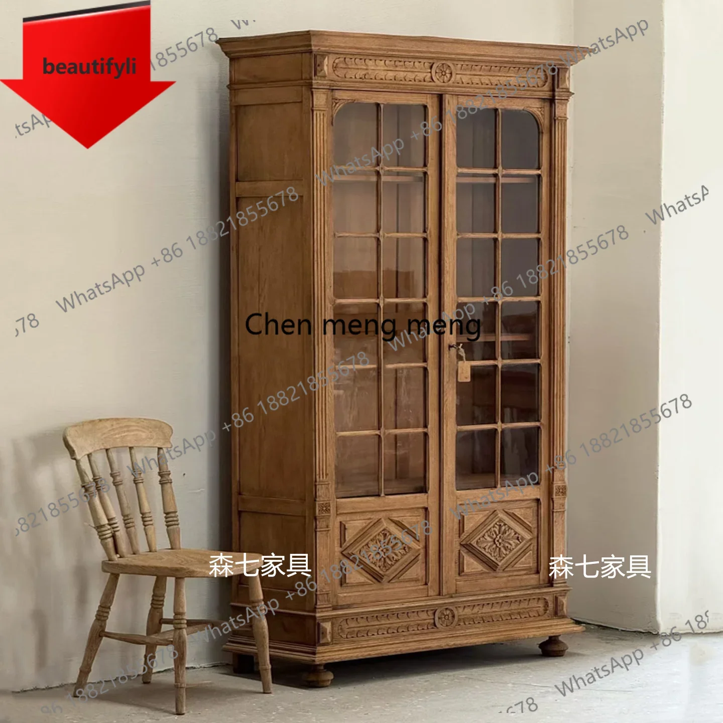 

Винный шкаф в стиле ретро из массива дерева, французский дизайн, для гостиной, настенный, для хранения и демонстрации, в американском стиле, с резьбой, в стиле лёгкой роскоши.