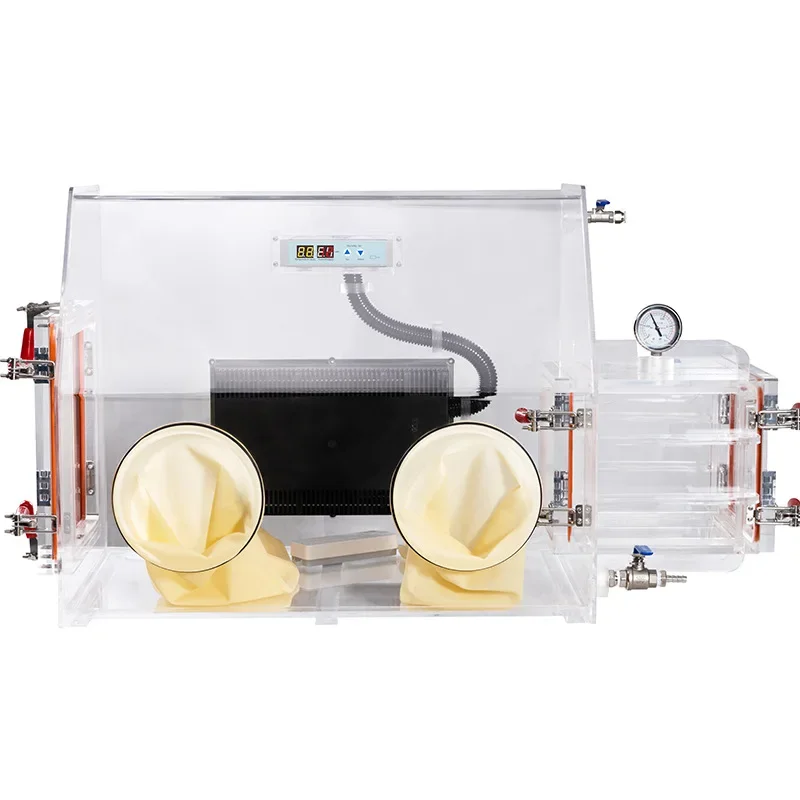 

Low humidity glove box laboratory nitrogen vacuum transparent chemical test low water oxygen