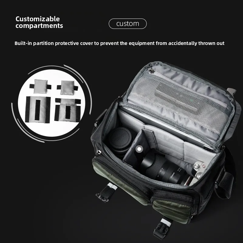 سعة كبيرة SLR كاميرا حقيبة كروسبودي موضة العلامة التجارية حقائب كتف للرجال حقيبة ساعي عادية للرجال حقيبة ظهر قطرية
