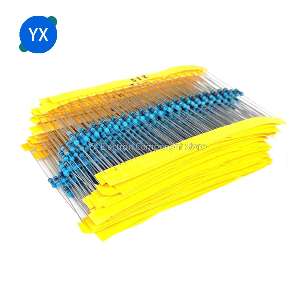 600PCS 1/4W 1% 30 Values*20PCS Metal Film Resistor Commonly used  Assortment Kit Set pack electronic diy kit resistor