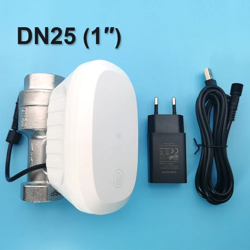 Tuya-válvula de agua inteligente con WiFi, medidor de flujo de agua, compatible con temporizador de agua caliente, apagado/apagado automático, controlador de aplicación DN25 de 1""